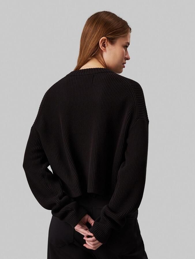 Calvin Klein Trui met staande kraag LOGO INTARSIA REGULAR SWEATER - Foto 4