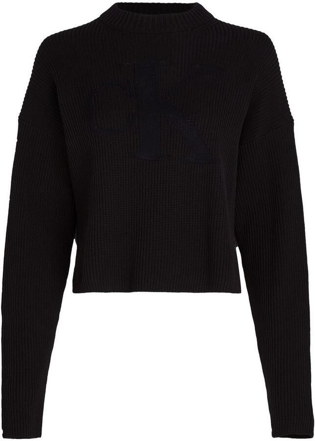 Calvin Klein Trui met staande kraag LOGO INTARSIA REGULAR SWEATER - Foto 9