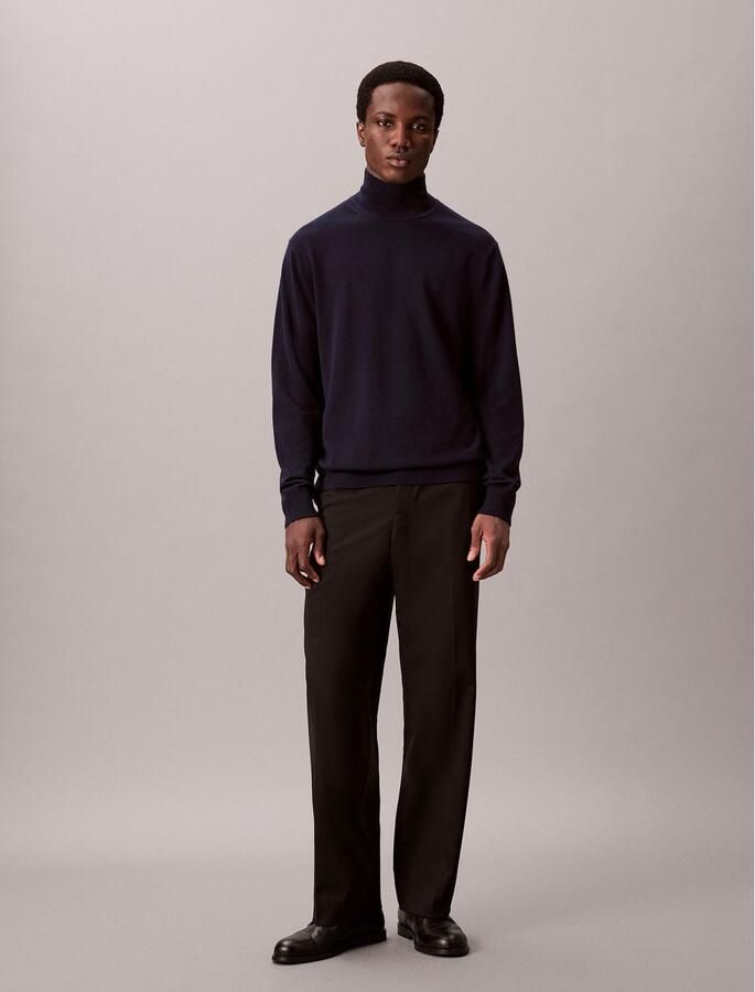 Calvin Klein Trui met staande kraag LS MERINO MOCK NECK SWTR 14GG - Foto 4