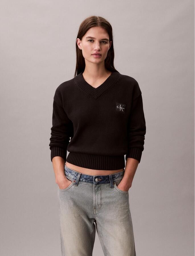 Calvin Klein Jeans Trui CK EMBRO BADGE V-NEC LV047D352G - Foto 2