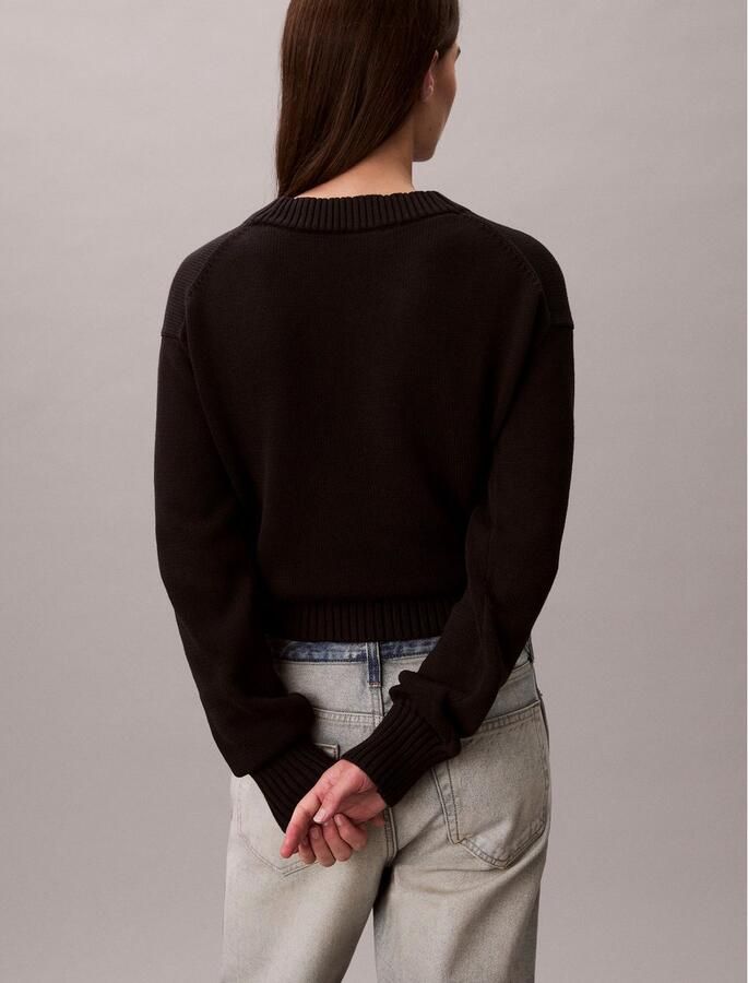 Calvin Klein Jeans Trui CK EMBRO BADGE V-NEC LV047D352G - Foto 4