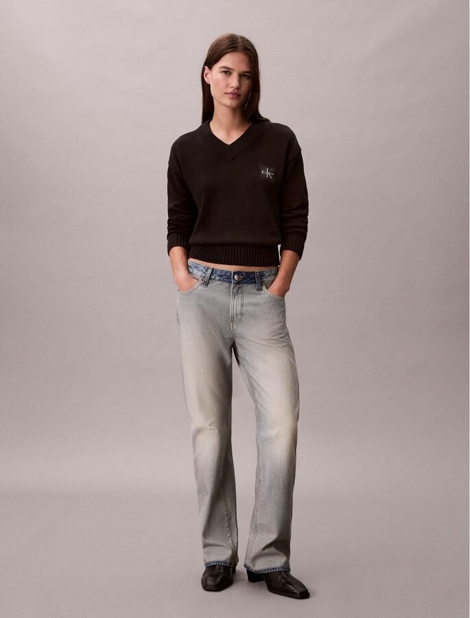 Calvin Klein Jeans Trui CK EMBRO BADGE V-NEC LV047D352G - Foto 5