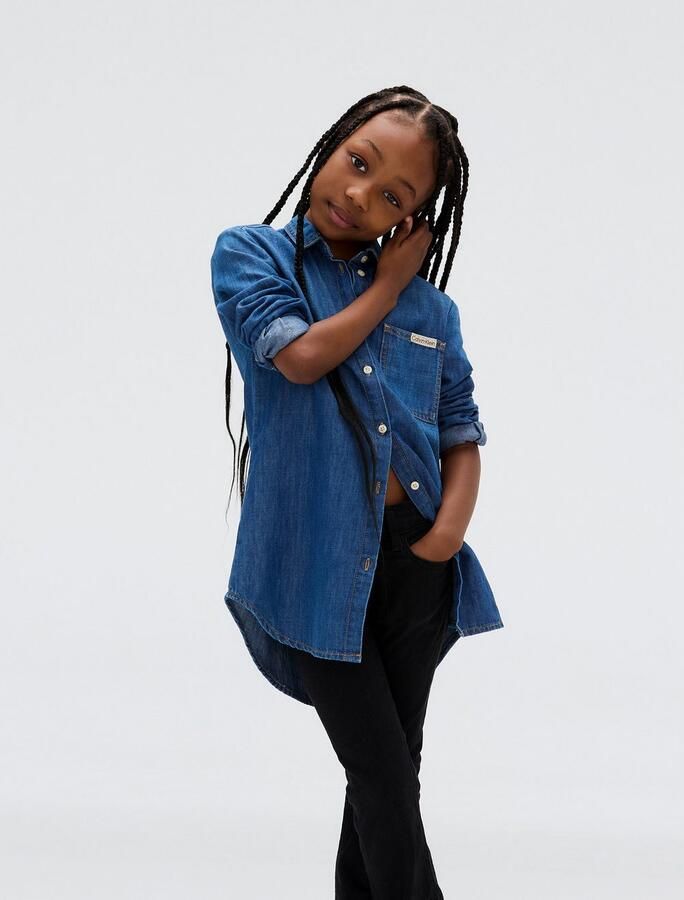 Calvin Klein Wijd uitlopende jeans Mr Flare Ess Black Str Denim voor kinderen tot 16 jaar en met logo-patch - Foto 3