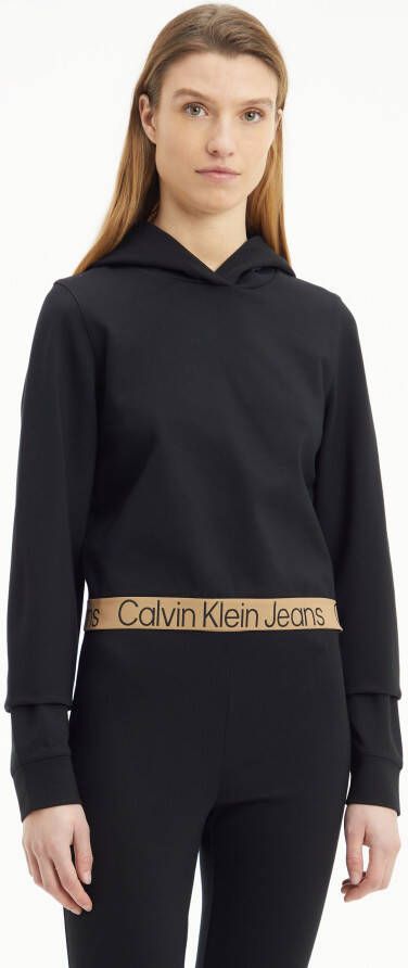 Calvin Klein Capuchonshirt LOGO TAPE MILANO HOODIE met jeans logo-opschriften