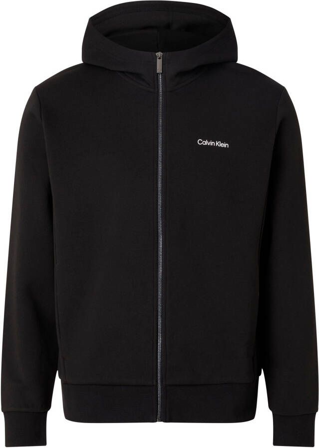 Calvin Klein Heren Sweatshirt met Ritssluiting en Micro Logo Black Heren