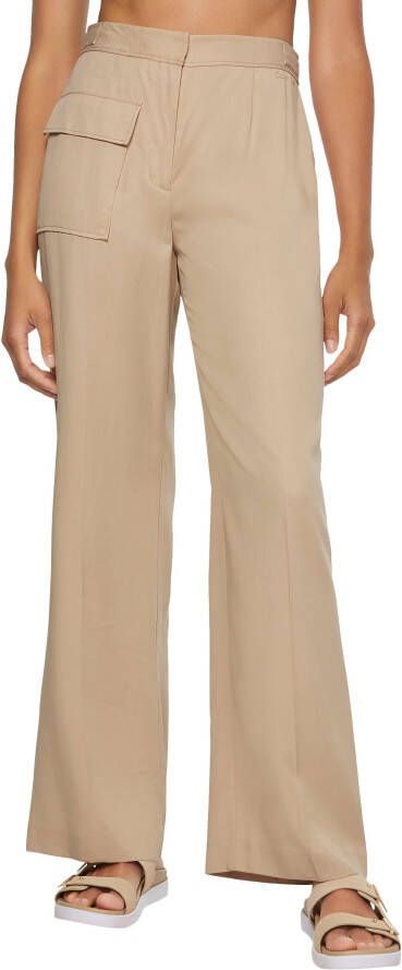 Calvin Klein Cargobroek UTILITY TENCEL WIDE LEG PANT met harmonieus -logo-opschrift