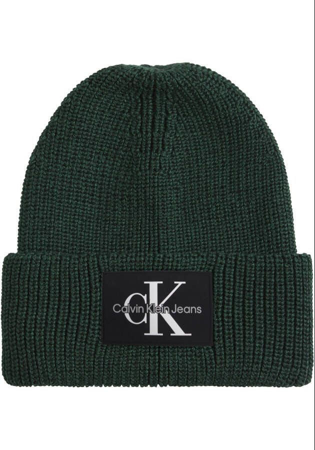 CALVIN KLEIN JEANS muts met logo donkergroen