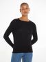 Calvin Klein Zwarte Extra Fijne Wol Crew Pullover Black Dames - Thumbnail 2