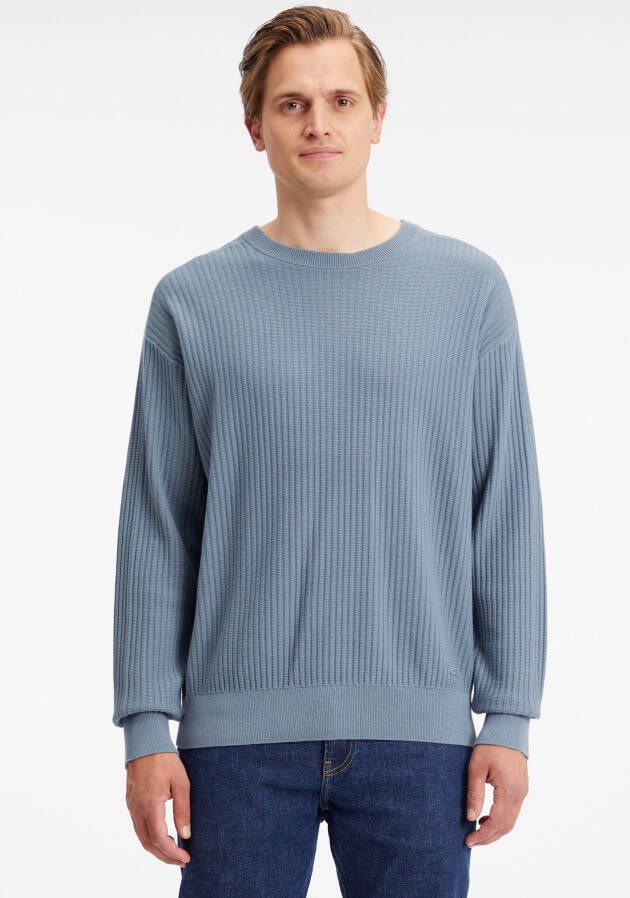 CK Calvin Klein Trui in riblook model 'REVERSED OTTOMAN TEXTURE'
