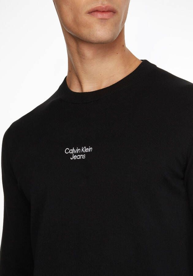 Calvin Klein Gebreide trui STACKED LOGO CREW NECK SWEATER