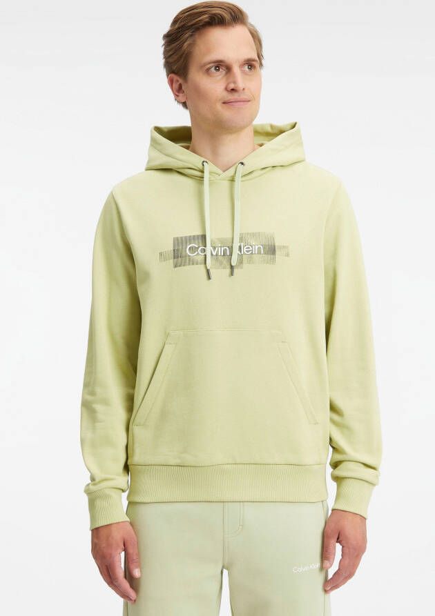 Calvin Klein Hoodie BOX STRIPED LOGO HOODIE met een rijgkoord bij de capuchon