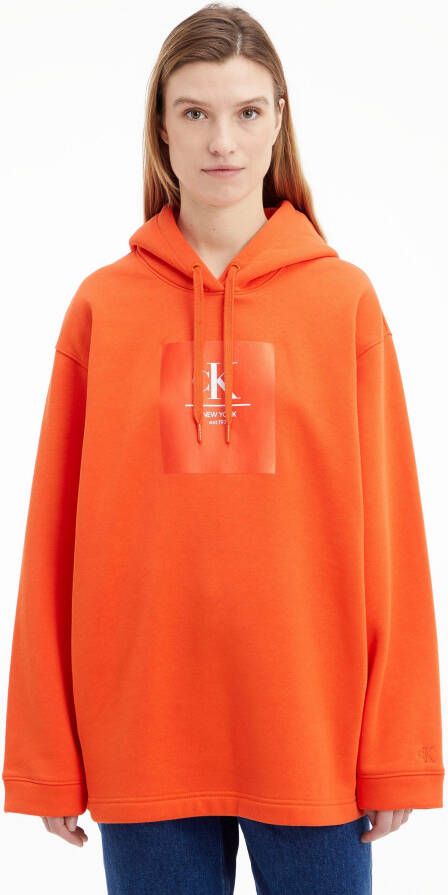 Calvin Klein Jeans Hoodie met labelprint model 'WOVEN'