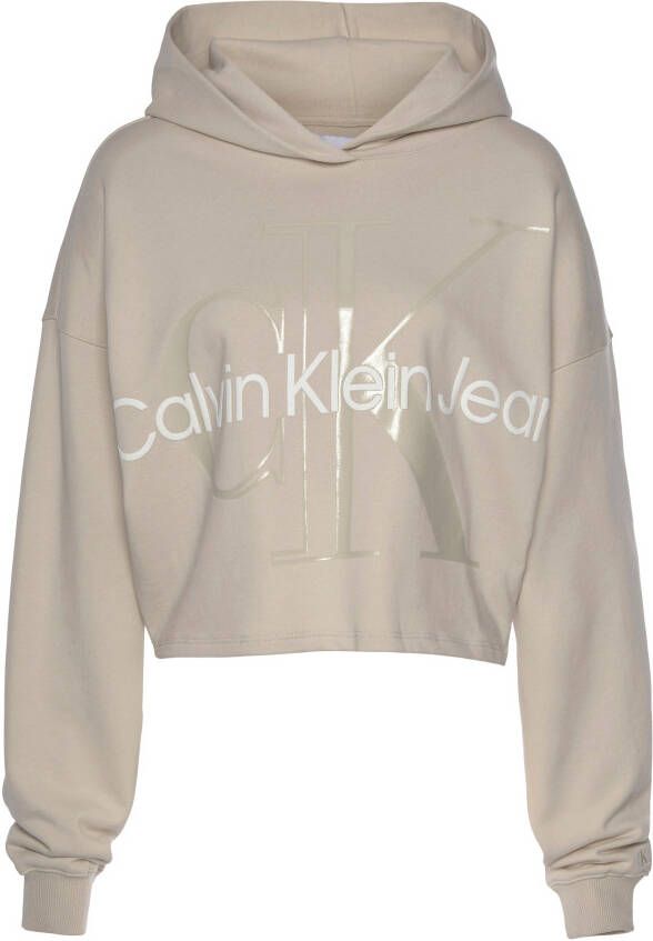 Calvin Klein Hoodie GLOSSY MONOGRAM HOODIE met jeans logoprint