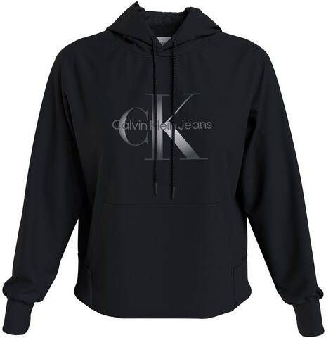 Calvin Klein Hoodie GUNMETAL MONOGRAM HOODIE met metallickleurig ck logo monogram & opschrift