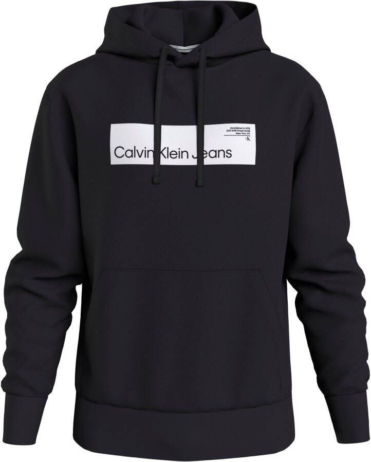 Calvin Klein Zwarte trui met capuchon en CK-logo Black Heren