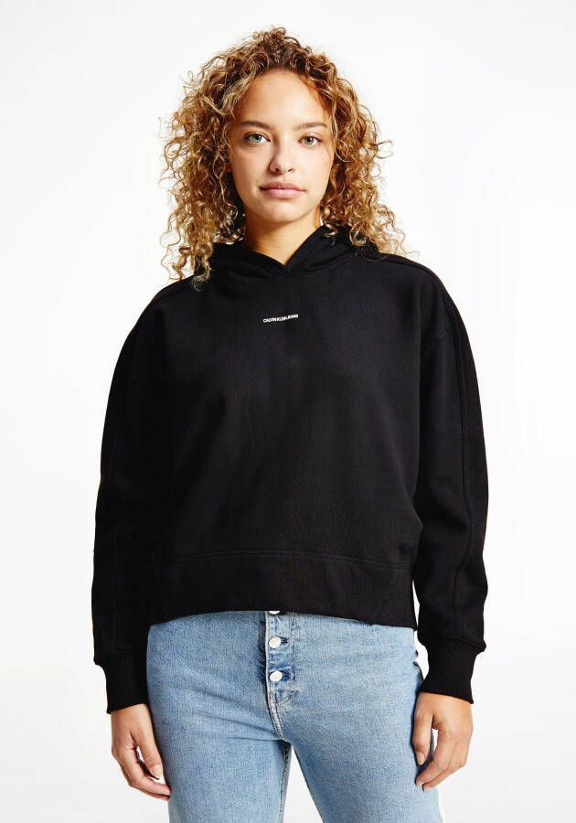 Calvin Klein Hoodie MICRO BRANDING HOODIE met jeans micro logo-opschrift