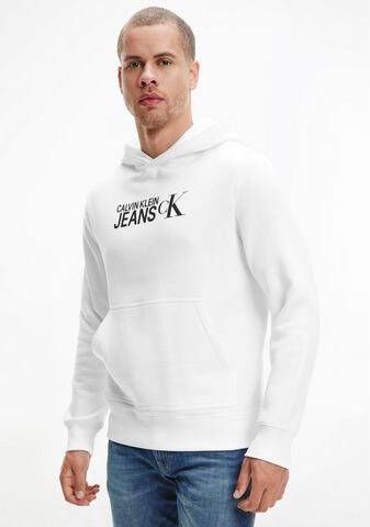Calvin Klein Hoodie Wit Lange Mouw Logo Print White Heren