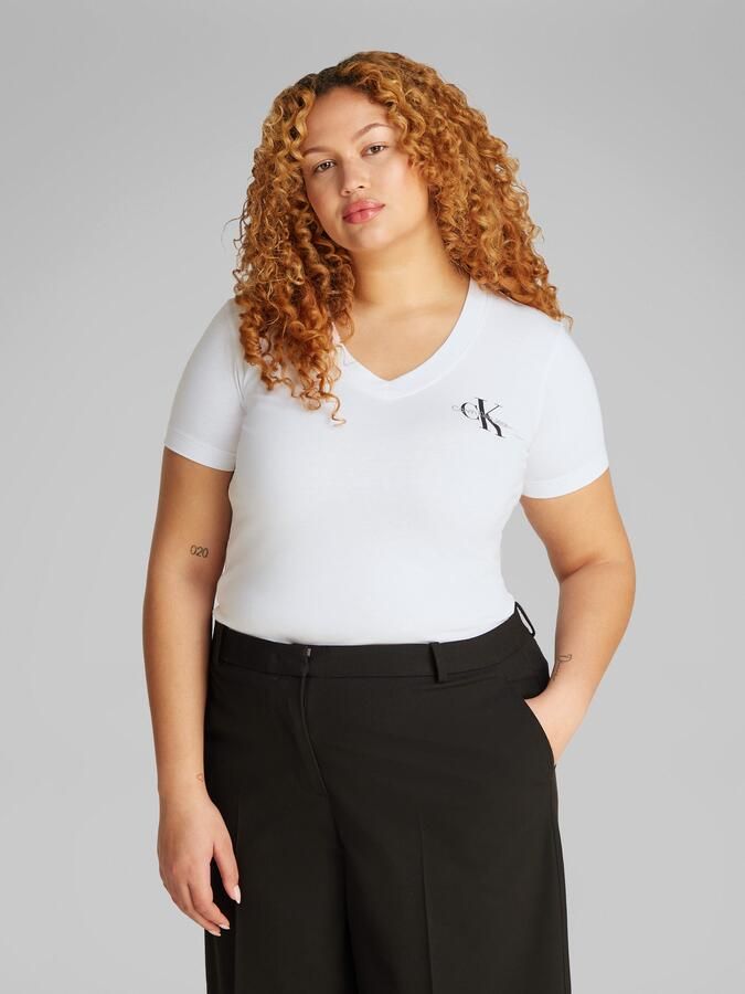 Calvin Klein Jeans Plus T-shirt PLUS 2-PACK MONOLOGO V-NECK TEE (set 2-delig) - Foto 6