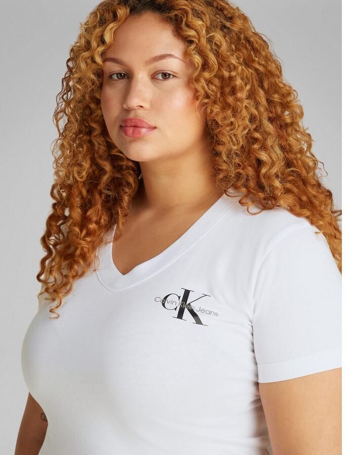 Calvin Klein Jeans Plus T-shirt PLUS 2-PACK MONOLOGO V-NECK TEE (set 2-delig)