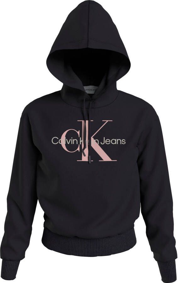 Calvin Klein Jeans Plus Hoodie PLUS ICONIC MONOLOGO HOODIE met zachte ribboorden