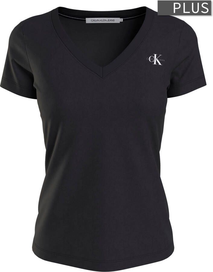 Calvin Klein Jeans Plus SIZE T-shirt met afgeronde V-hals