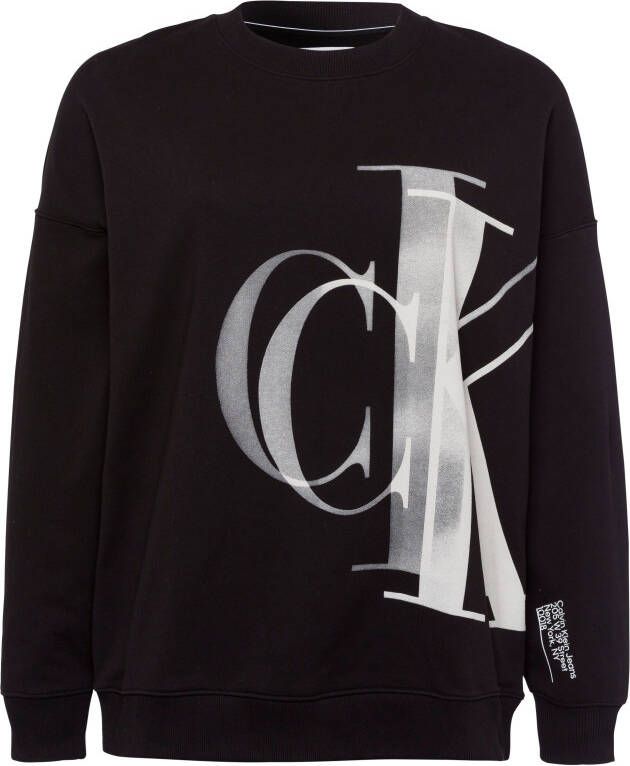 Calvin Klein Jeans Plus SIZE sweatshirt met labelprint model 'PLUS LIGHTBOX CK'