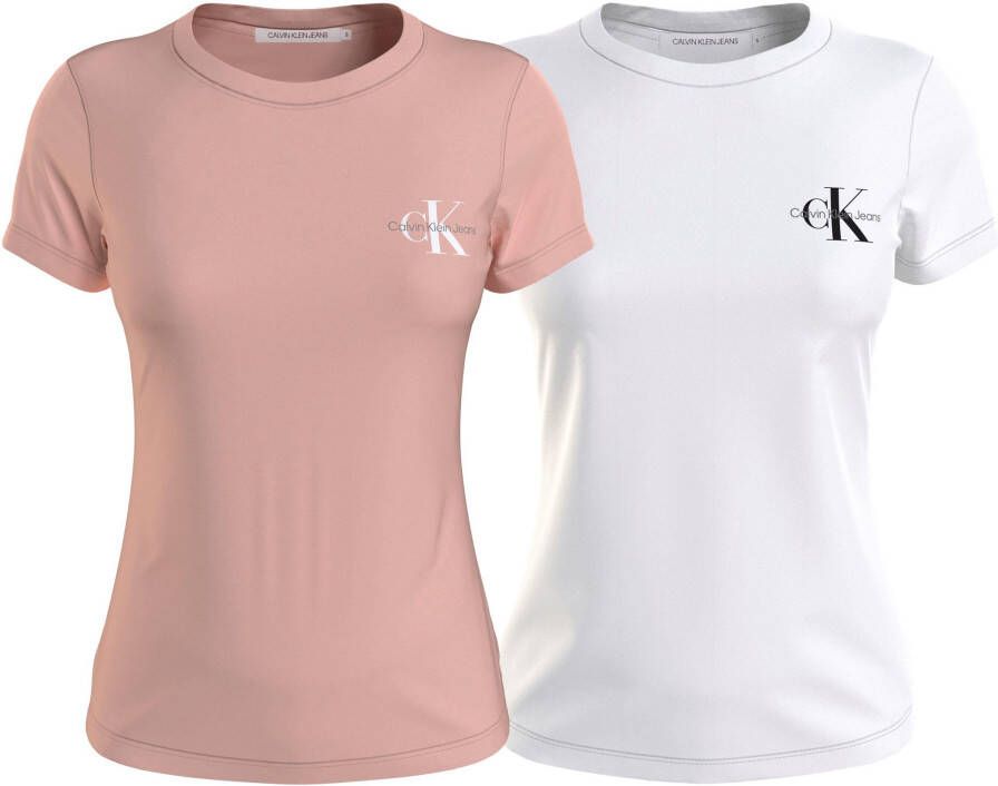 Calvin Klein Jeans Plus T-shirt PLUS 2-PACK MONOLOGO SLIM TEE (set)