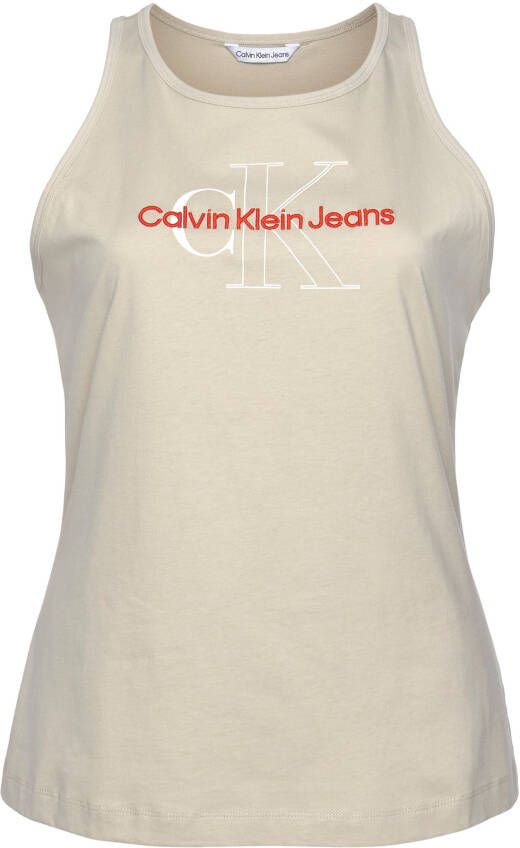Calvin Klein Jeans Plus Tanktop PLUS TWO TONE MONOGRAM TANK met grote calvin klein-logo-monogram & belettering