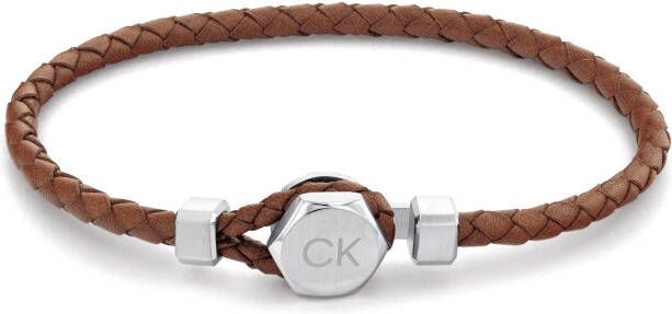 Calvin Klein Leren armband met zirkoon (synthetisch)