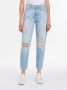 Calvin Klein Dames Gewassen 5-Pocket Jeans met Versleten Effect Blauw Dames - Thumbnail 2