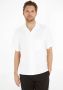 Calvin Klein Linnen Katoen Cubaanse Korte Mouw Overhemd White Heren - Thumbnail 1