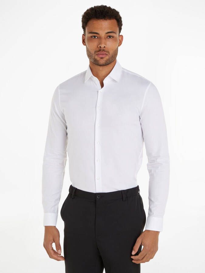 CK Calvin Klein Slim fit zakelijk overhemd met structuurmotief model 'Bari'