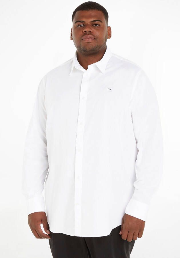 Calvin Klein Overhemd met lange mouwen BT_STRETCH POPLIN SLIM SHIRT in grote maten met doorlopende knoopsluiting