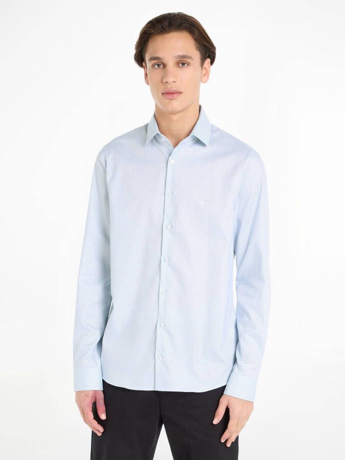 Calvin Klein Overhemd met lange mouwen STRETCH COLLAR CHECK SLIM SHIRT