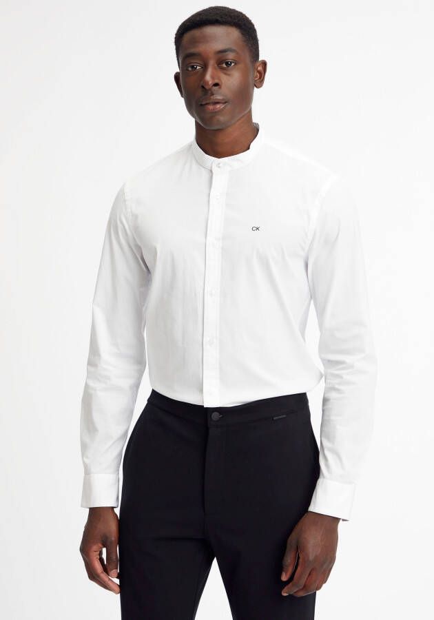 Calvin Klein Overhemd met lange mouwen STRETCH POPLIN STAND UP COLLAR