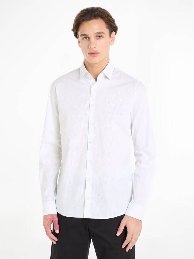 Calvin Klein Overhemd met lange mouwen STRETCH STRIPE SLIM SHIRT