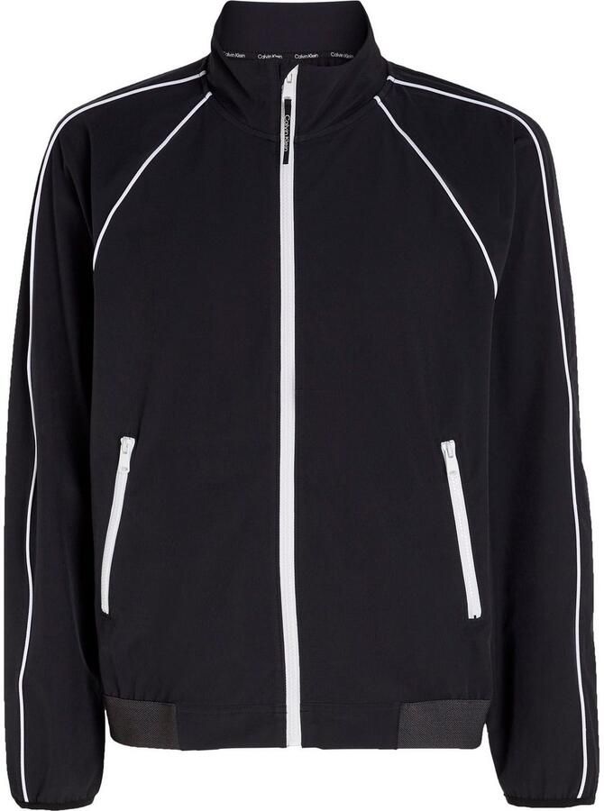 Calvin Klein Zwarte Hoodless Sweatshirt Polyester Mix Herfst Winter Black Heren