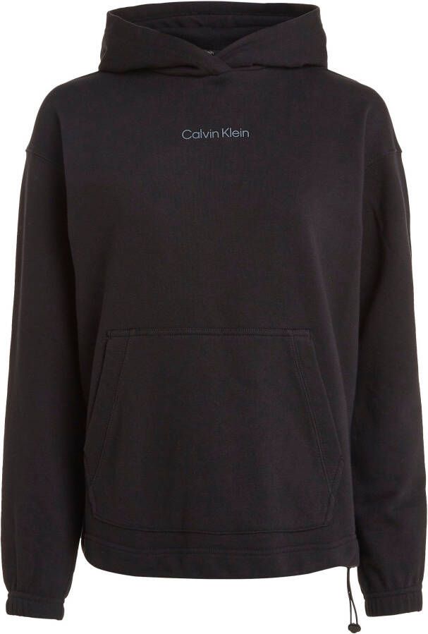 Calvin Klein Zwarte katoenen trui met capuchon Black Dames