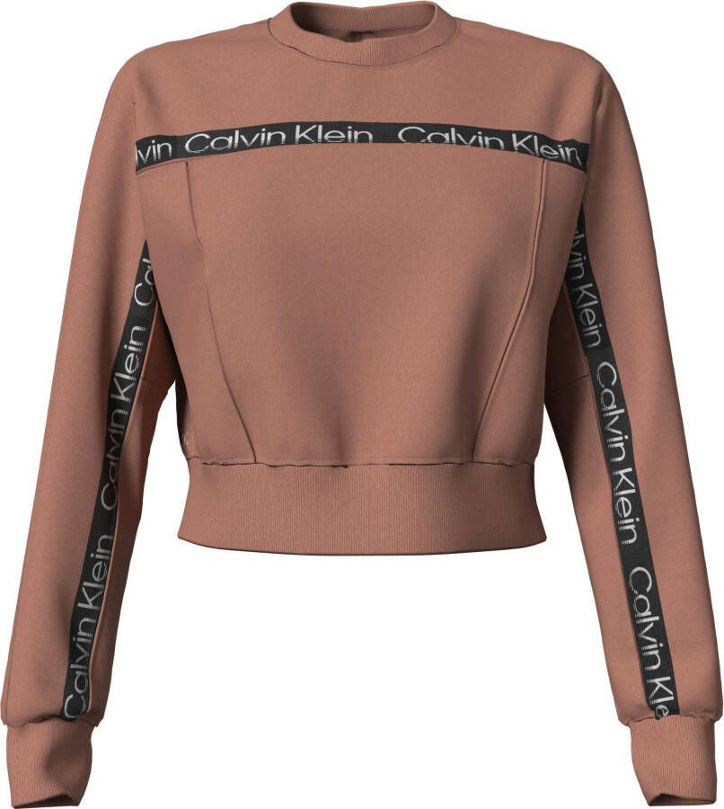 Calvin Klein Logo Band Sweatshirt Kort en Comfortabel Brown Dames