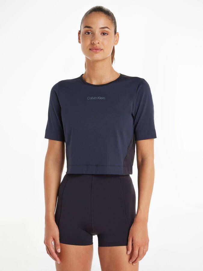 Calvin Klein Minimalistische Elegantie: Zwarte Polyester T-shirt met Logo voor Dames Black Dames