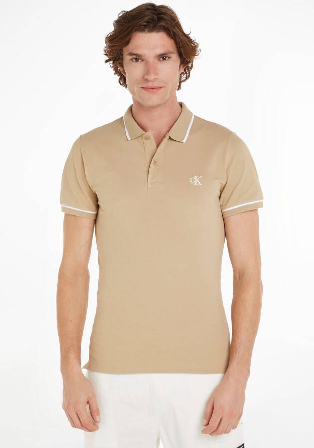 Calvin Klein Poloshirt CK ESSENTIAL TIPPING SLIM POLO met merkborduursel