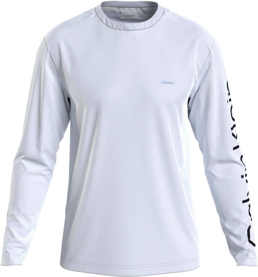 Calvin Klein Comfortabele pasvorm met lange mouwen en logo T-shirt White Heren