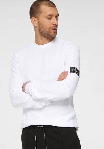 Calvin Klein Shirt met lange mouwen MONOGRAM BADGE WAFFLE LS TEE