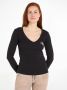 Calvin Klein Shirt met lange mouwen RIB V-NECK MONOLOGO LONG SLEEVE - Thumbnail 1