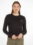 Calvin Klein Shirt met lange mouwen WOVEN LABEL RIB LONG SLEEVE - Thumbnail 1