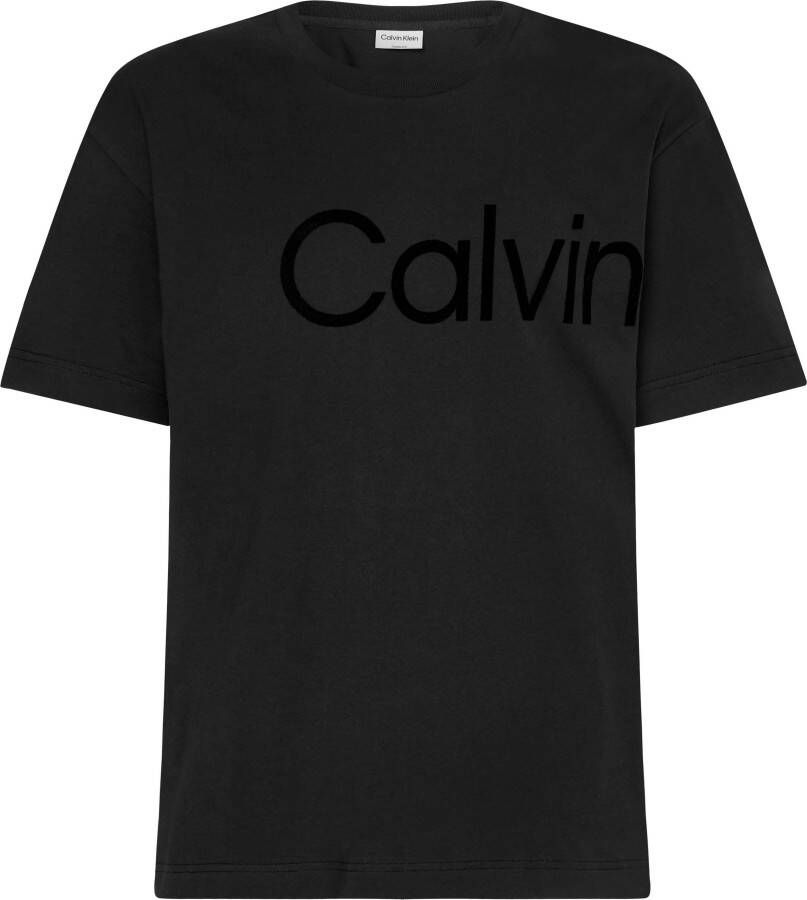 Calvin Klein Shirt met ronde hals met logo-opschrift