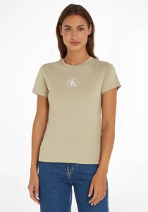 Calvin Klein Shirt met ronde hals MONOGRAM LOGO SLIM FIT TEE met jeans logoprint