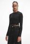 Calvin Klein Shirt met ronde hals REPEAT LOGO MILANO LS TOP met jeans elastische logotape bij de zoom - Thumbnail 3