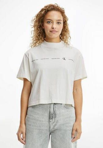 Calvin Klein Shirt met ronde hals REPEAT LOGO TEE met logo opschrift & monogram