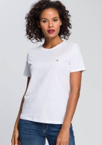 Calvin Klein Shirt met ronde hals SMALL LOGO C-NECK TOP met klein ck monogram logo op borsthoogte